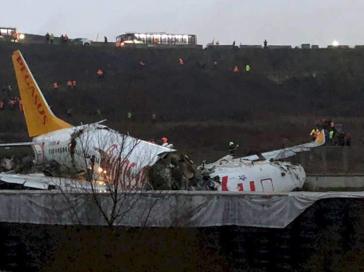 UÇAK PİSTTEN ÇIKTI 183 KİŞİ YARALI